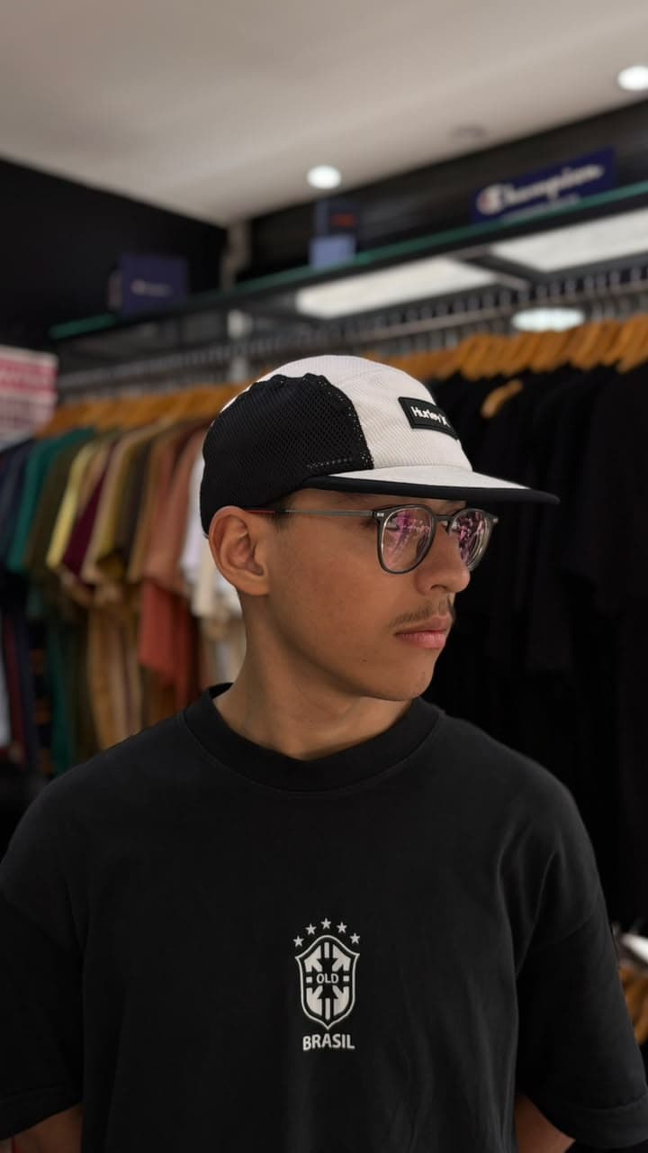 Boné Hurley - Five Panel Runner Black/White - 2