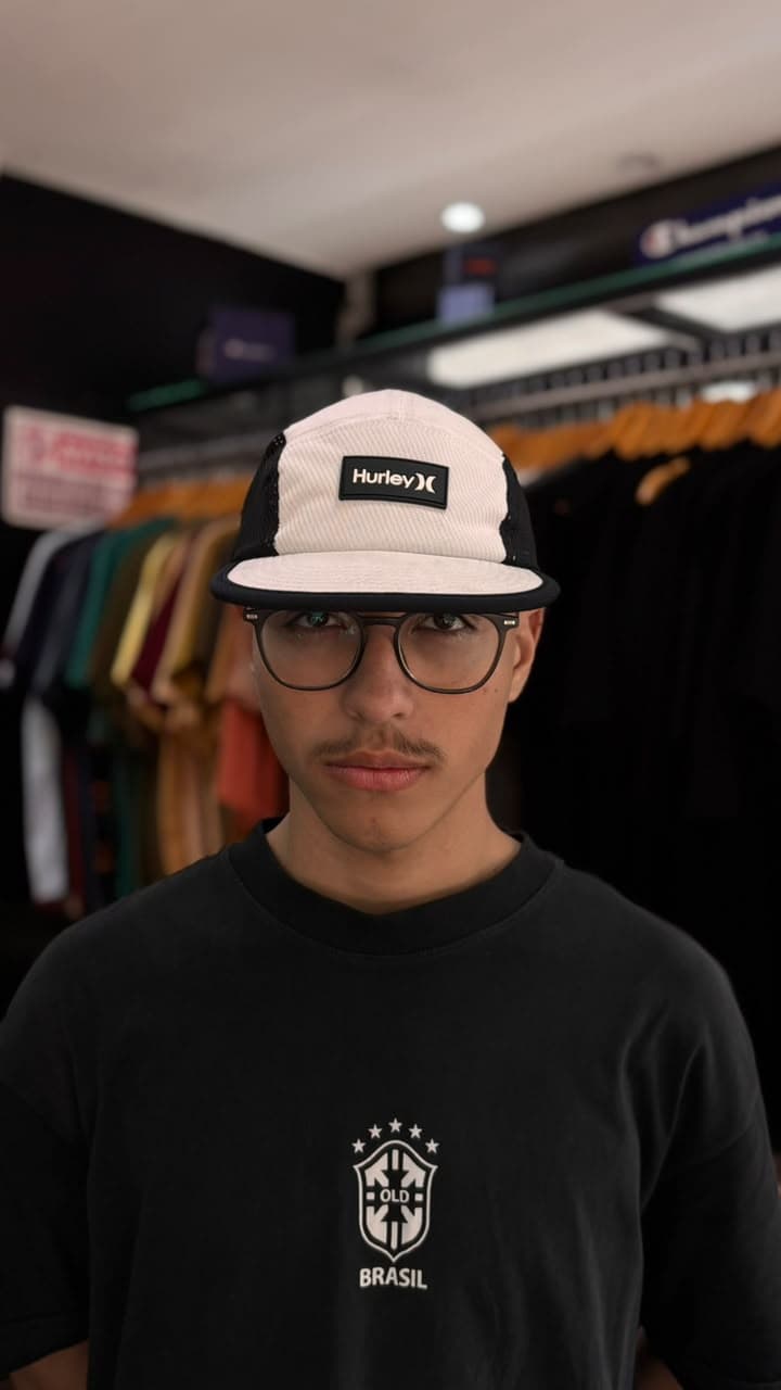 Boné Hurley - Five Panel Runner Black/White - 3